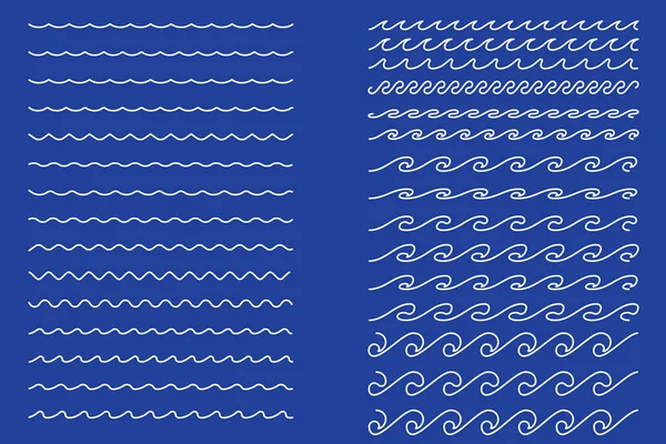 Ligne Eau Bleue Ondule Motif Ornement Musique Radio Semble Abstraite — Image vectorielle