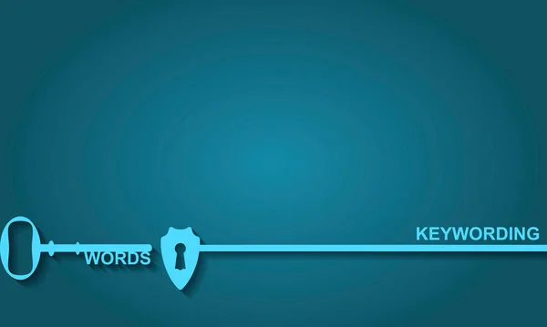 Keywording Concept Key Hall Shield Vector — Stock Vector