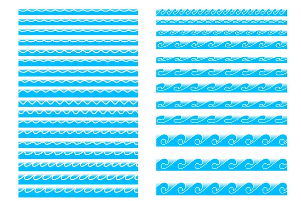 Blaue Wasserlinie Wellen Ornamentmuster Radiomusik Klingt Nach Abstrakter Bewegungswelle Vektorillustration — Stockvektor