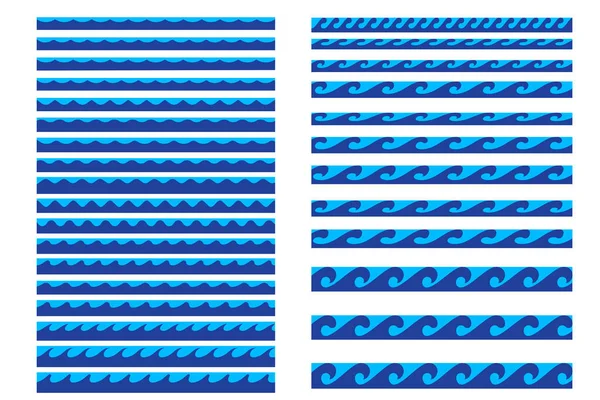 Blaue Wasserlinie Wellen Ornamentmuster Radiomusik Klingt Nach Abstrakter Bewegungswelle Vektorillustration — Stockvektor