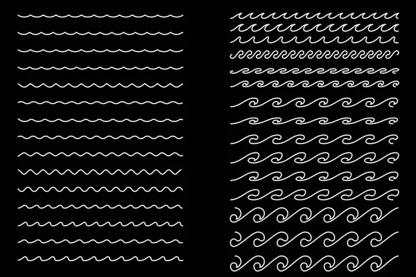 青い水線の波の装飾パターン ラジオ音楽の抽象的な動きの波 ベクターイラスト — ストックベクタ