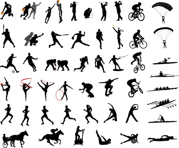 Sport Silhouettes Collection Vector — Stock Vector