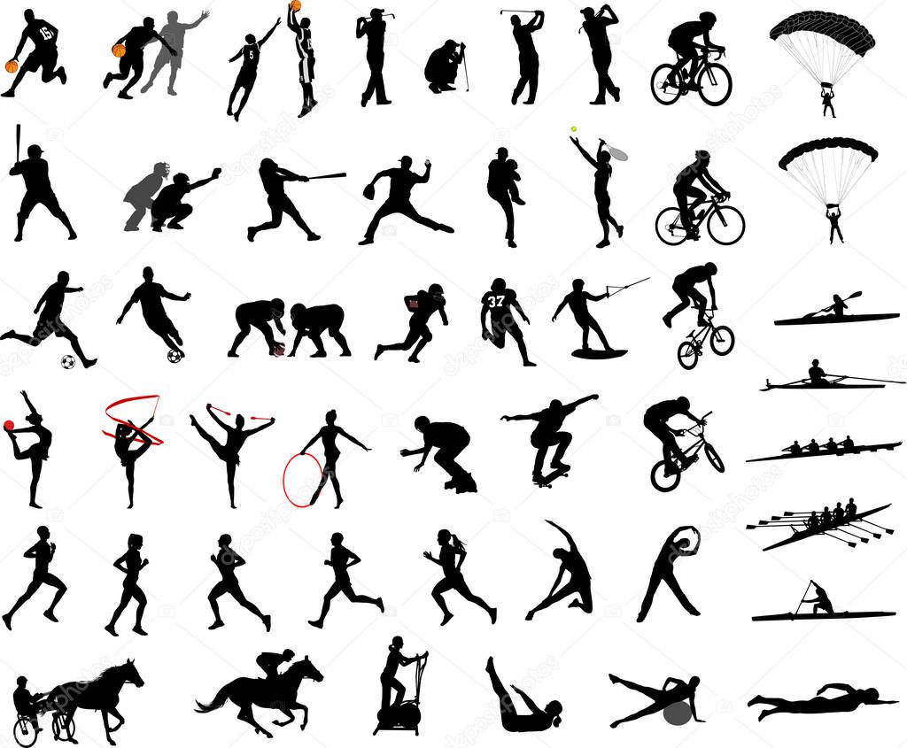 sport silhouettes collection - vector