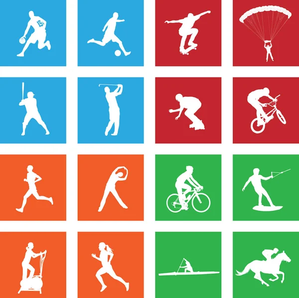 Eenvoudige Sport Pictogrammen Vector — Stockvector