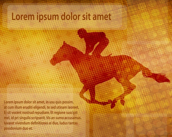 Жокей на скаковой лошади на абстрактном фоне — стоковый вектор