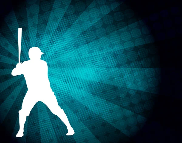 Baseball Játékos Sziluettjét Absztrakt Háttér Vektor — Stock Vector