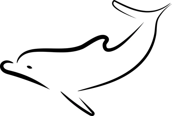Delfines Línea Diseño Arte Vector — Vector de stock