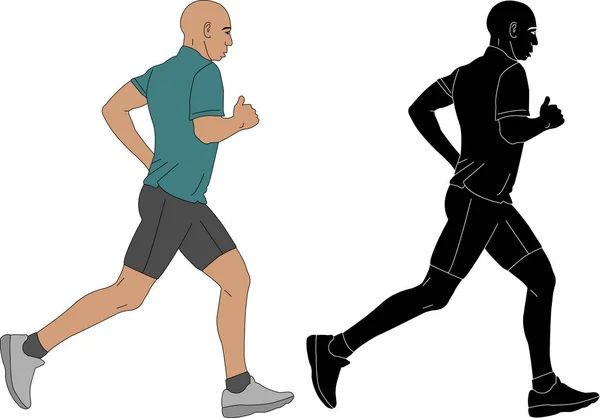 Maratonský Běžec Ilustrace Vektor — Stockový vektor