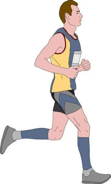 Marathon Runner Illustration Vector — Stock Vector