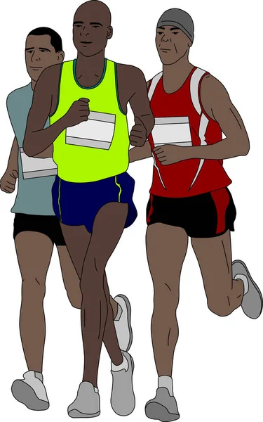 Groep Marathonlopers Vectorillustratie — Stockvector