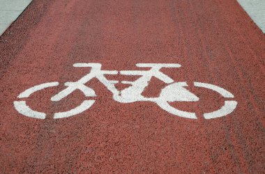 Bisiklet lane tabela sokakta