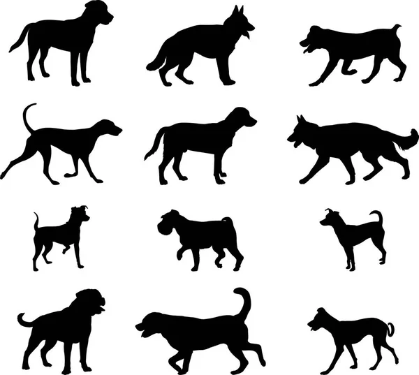 Dogs silhouettes collection 2 — Stock Vector