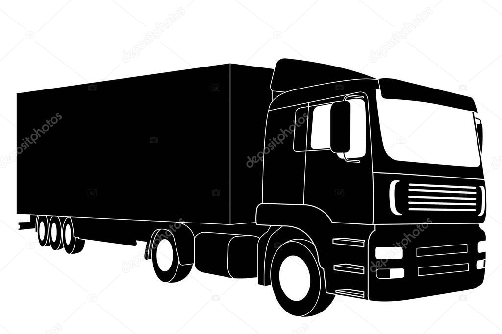 detailed truck silhouette