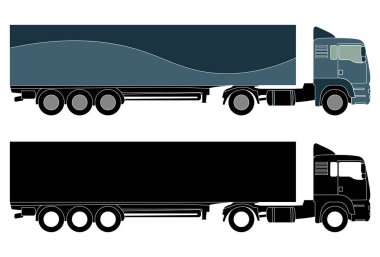 Detaylı kamyon siluet