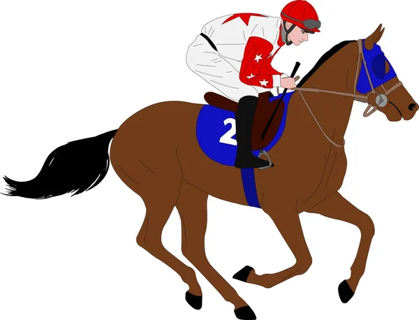 Jockey cheval de course illustration 7 — Image vectorielle