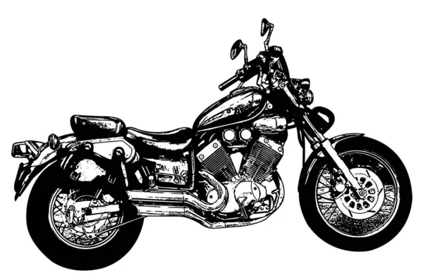 Vintage motosiklet kroki illüstrasyon — Stok Vektör