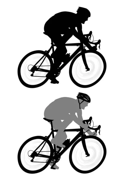 Race Bicyclist Silhouette Vector — Stock Vector