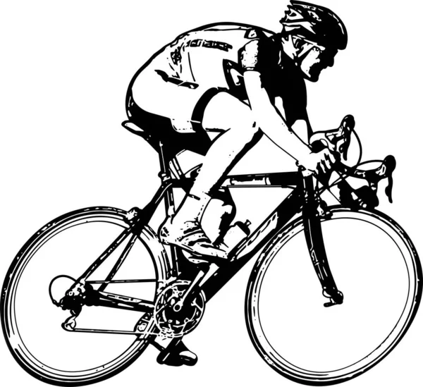 Race Bicyclist Sketch Vector — Stock Vector