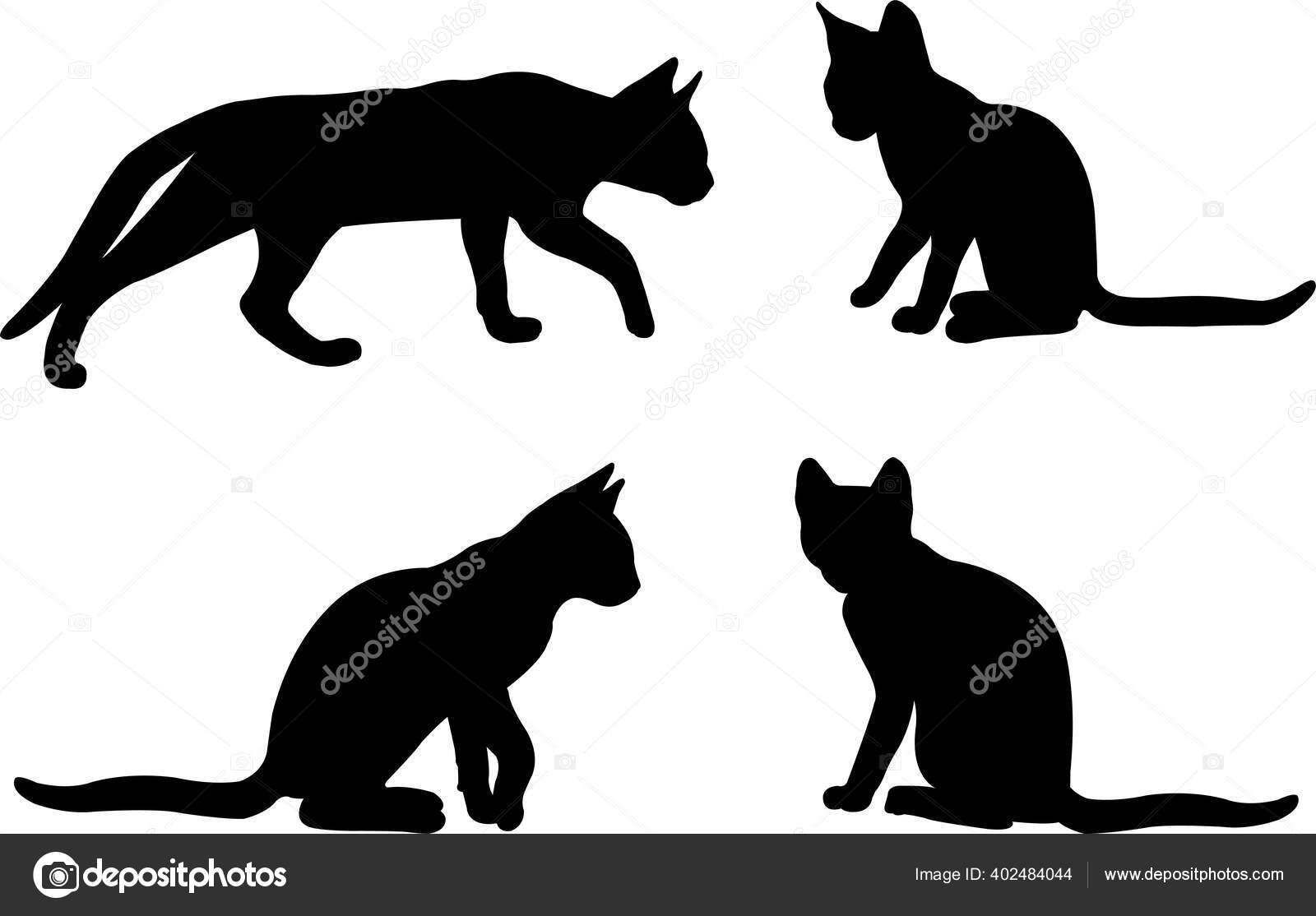 Set Siluet Cat Vektor Artwork Stok Vektor C Bokica 402484044
