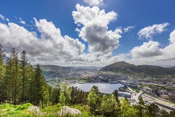 Όμορφη Θέα Της Πόλης Μπέργκεν Νορβηγία — Φωτογραφία Αρχείου
