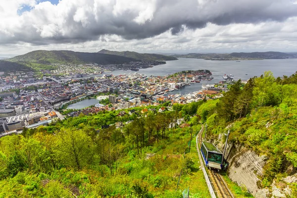 Schöne Aussicht Auf Die Stadt Bergen Norwegen Stockbild