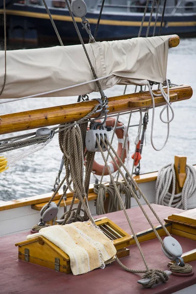 Riggning Ombord Yacht — Stockfoto