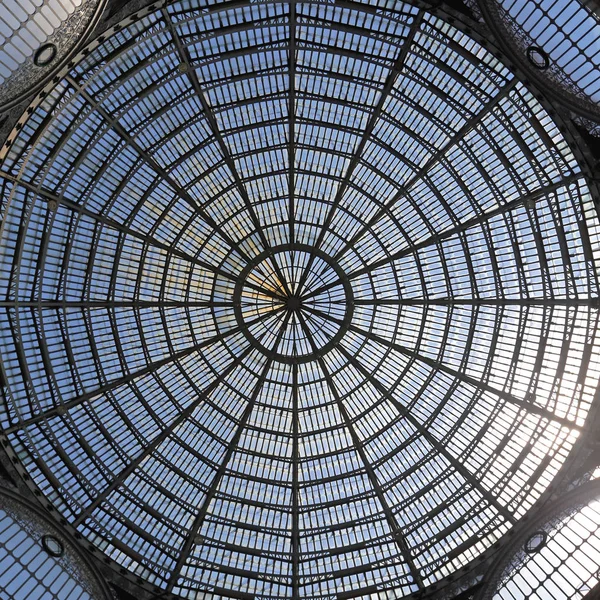 Janelas Cúpula Vidro Grande Skylight Nápoles — Fotografia de Stock