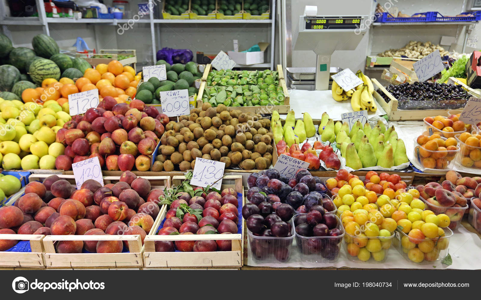Fresh Fruits Produce Farmers Market Rome Italy — Stock Photo