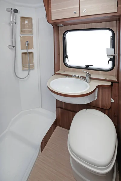 Camper Van Cuarto Baño Con Ducha —  Fotos de Stock