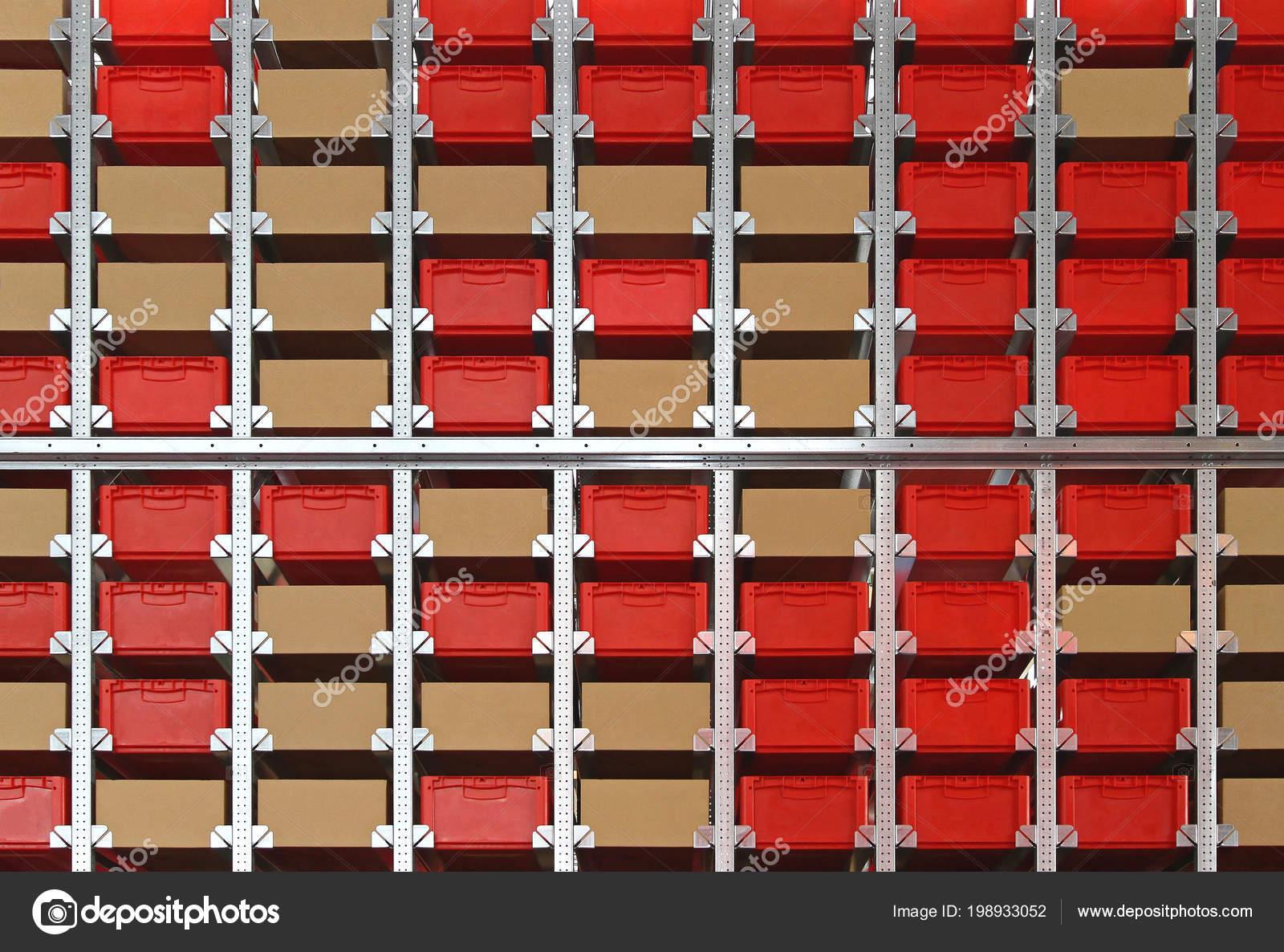 Boxes Crates Automated High Density Storage Warehouse Stock Photo by