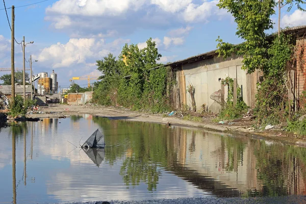 Flooded Road Heavy Rains Lower Town — Stock Photo, Image