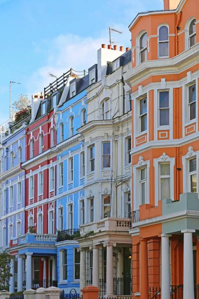 Case Colorate Fila Notting Hill Londra — Foto Stock