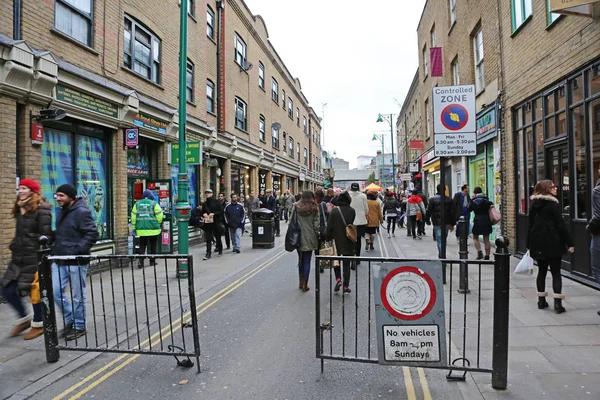 London Wielka Brytania Listopada 2013 Brick Lane Jest Zajęty Peopel — Zdjęcie stockowe