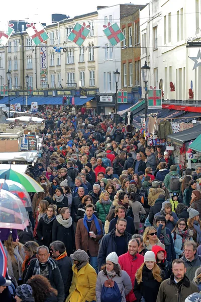 Londýn Velká Británie Listopadu 2013 Portobello Road Trh Přeplněné Nakupujícím — Stock fotografie