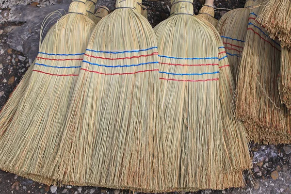 Hand Made Sorghum Broom Heads Brushes — Stock Photo, Image