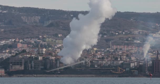 Fabrika Ağır Sanayi Trieste Talya — Stok video