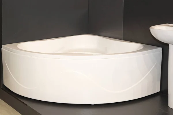 Keramische Badewanne Zeitgenössischen Stil Badezimmerecke — Stockfoto