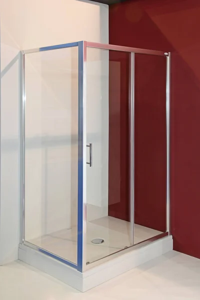 Cabina Ducha Vidrio Simple Baño Nuevo — Foto de Stock