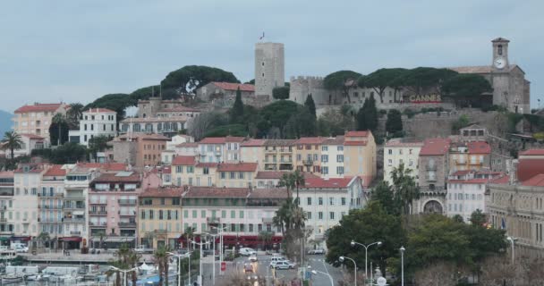 Cannes Francia Gennaio 2018 Città Del Castello Fortificazione Nella Giornata — Video Stock