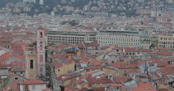 Nice Frankrijk Januari 2018 Luchtfoto Van Oude Stad Winter Nice — Stockvideo