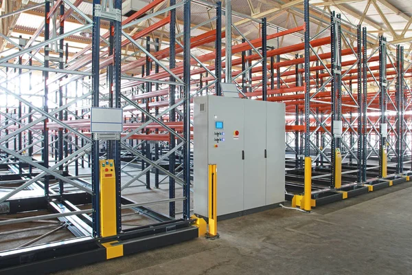 Control Box Powered Mobile Shelving System Warehouse — Stock Photo, Image