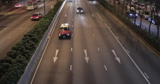 Trafic Trois Voies Hong Kong Nuit — Video