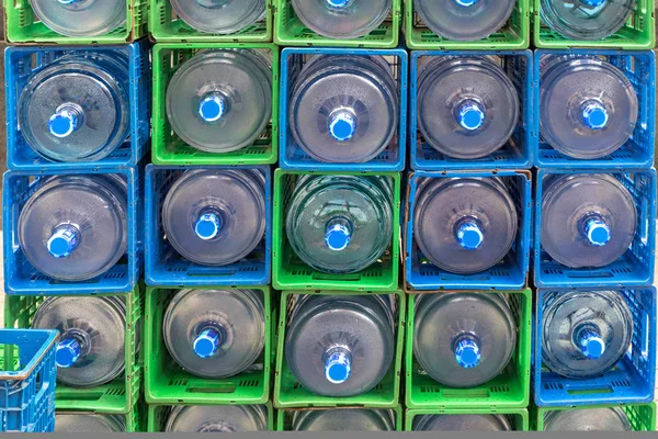 Stack Filtered Bottled Water Crates Delivery — Stock Photo, Image