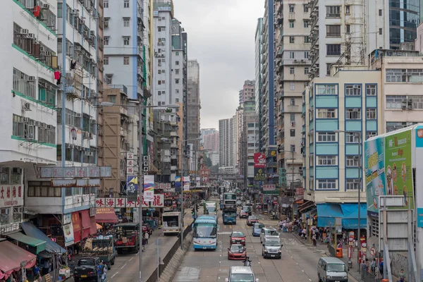 Kowloon Hong Kong April 2017 Argyle Street Day Traffic Mong — Stock Photo, Image