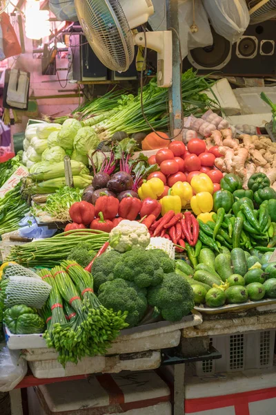 Ortaggi Freschi Mercato Degli Agricoltori Hong Kong — Foto Stock