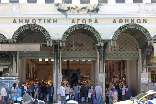 希腊雅典 2015年5月05日 中央市场 Dimotiki 集市肉和鱼市场在雅典 — 图库照片