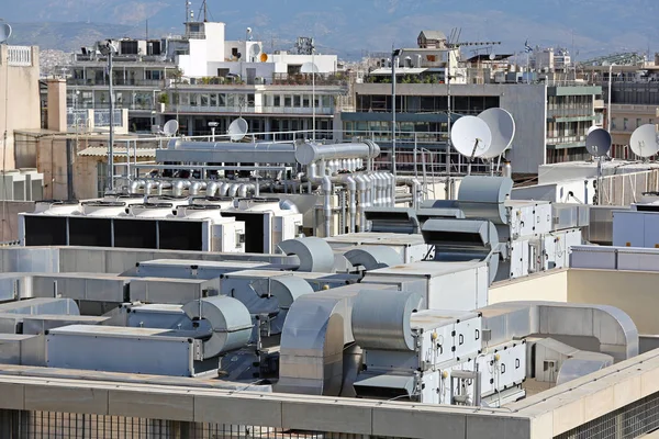 Ventilation Heating Air Conditioning Building Rooftop — Stock Photo, Image