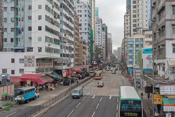 Kowloon Hong Kong April 2017 Argyle Street Traffic Mong Kok — Stock Photo, Image