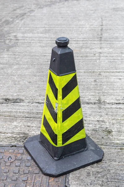 Cone Trânsito Plástico Fluorescente Rua — Fotografia de Stock