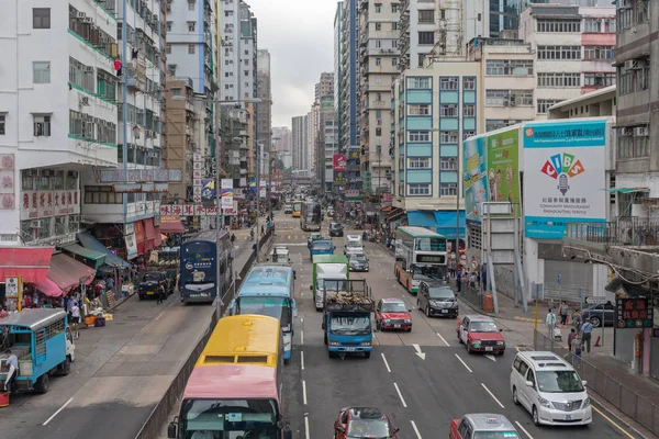 Kowloon Hong Kong Abril 2017 Argyle Street Traffic Mong Kok — Foto de Stock